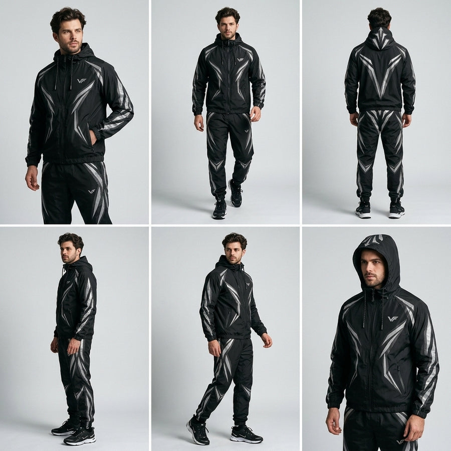 Second view of Vector | Men's Premium Reflective Windbreaker Tracksuit – VISIFIT