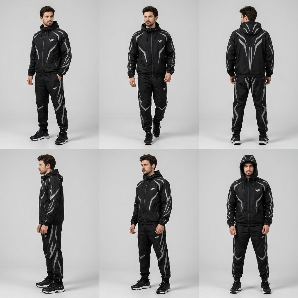 NEON EDGE | Men's Premium Reflective Windbreaker Tracksuit – VISIFIT