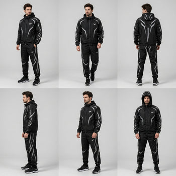NEON EDGE | Men's Premium Reflective Windbreaker Tracksuit – VISIFIT