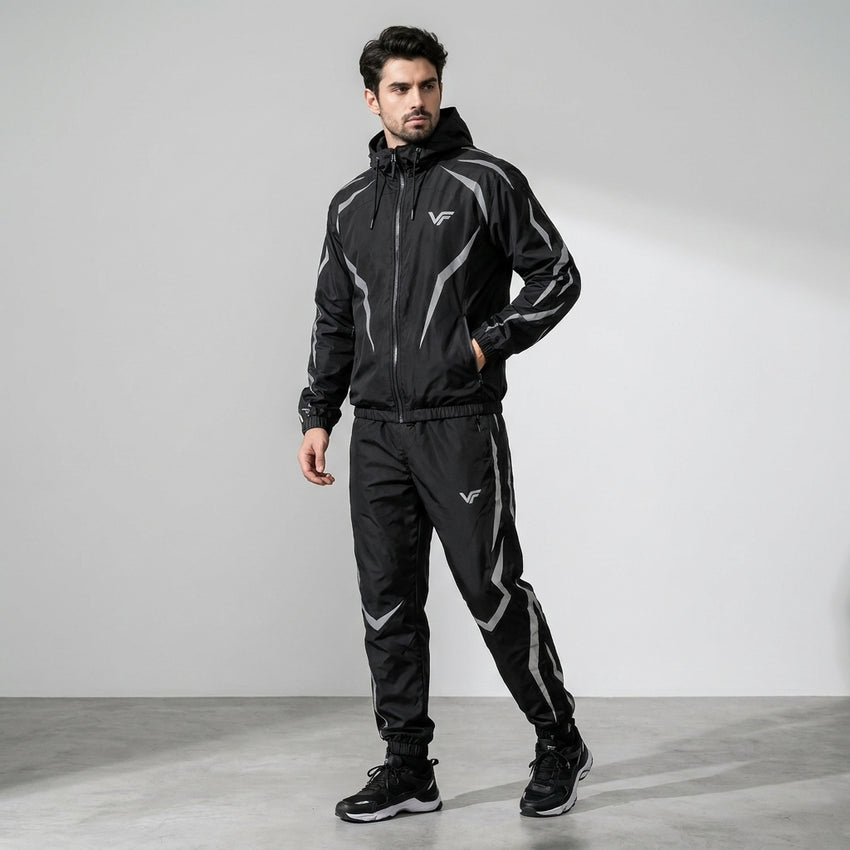 NEON EDGE | Men's Premium Reflective Windbreaker Tracksuit – VISIFIT