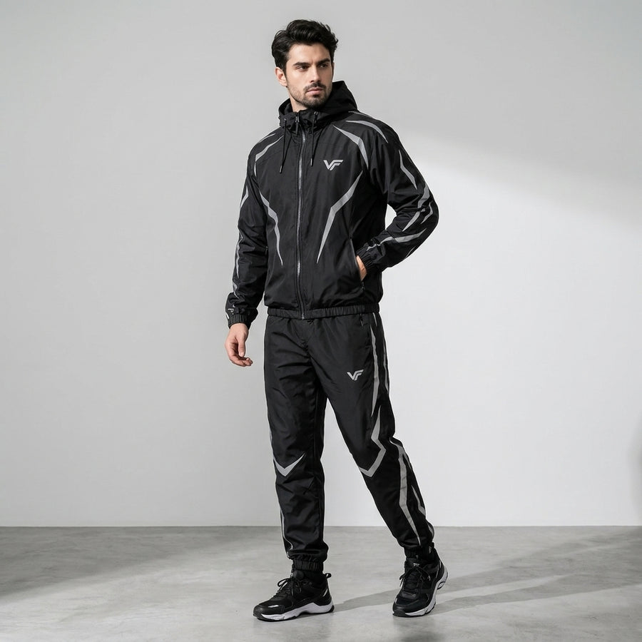 NEON EDGE | Men's Premium Reflective Windbreaker Tracksuit – VISIFIT